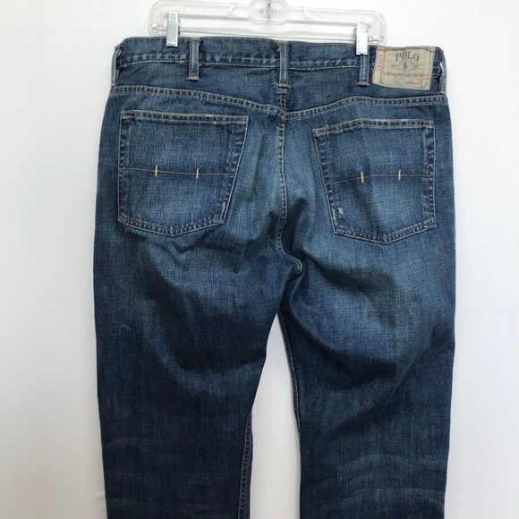 Polo Ralph Lauren Mens Jeans 38x34 Vintage 67 Blue Denim 100% Cotton Med Wash - Picture 6 of 11